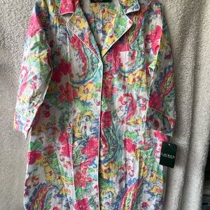 Lauren Ralph Lauren medium new monogrammed sleep shirt floral with tags